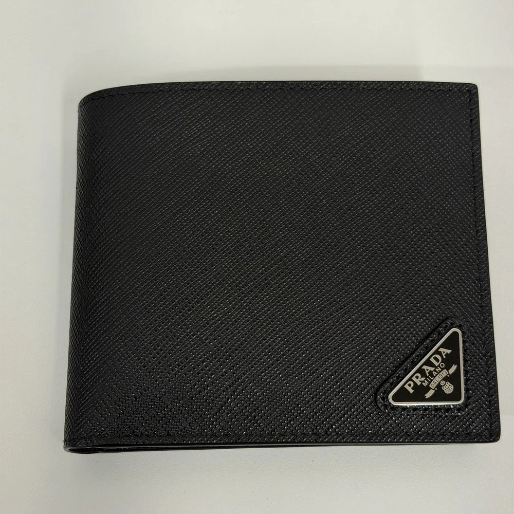 Authentic Mens Prada Bi Fold Saffiano Wallet Black NIB 2MO513 $795.00